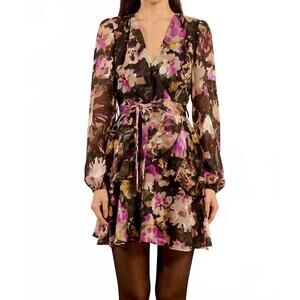 NEW MOLLY BRACKEN clotilde mini dress in black floral